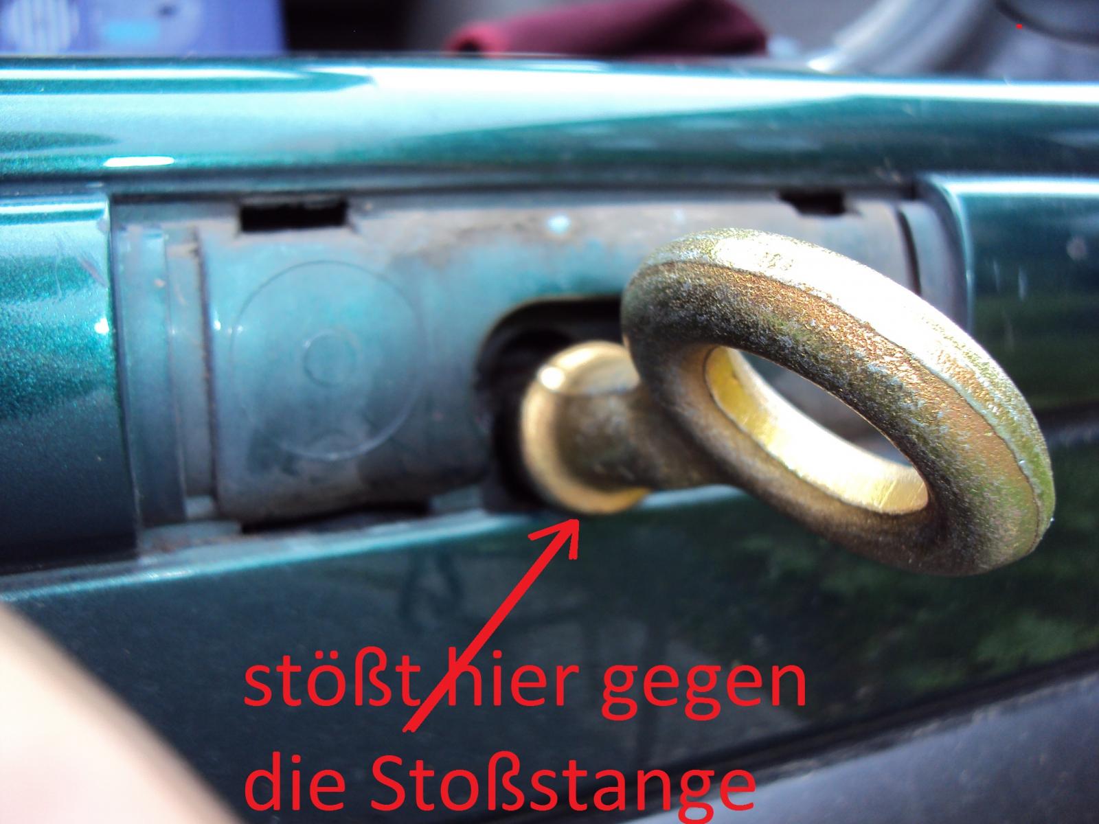 Abschleppöse C5, Mutter sitzt fest