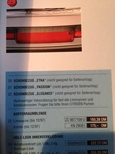Biete Heckblenden Xantia Limousine bzw. Break