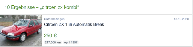 Citroen ZX Break Automatik Verkauf