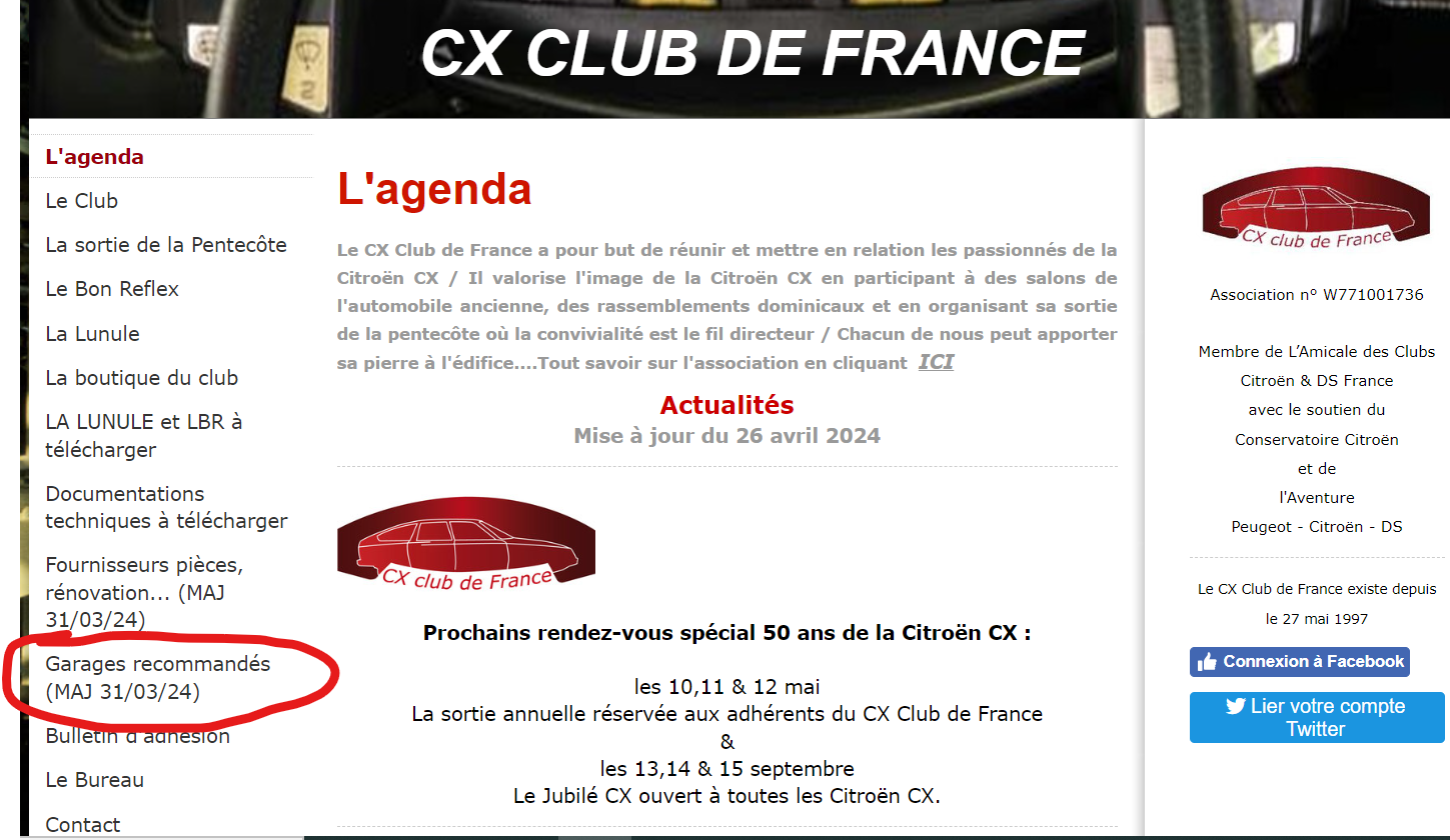 Anfrage CX 1978 Reparatur in Frankreich